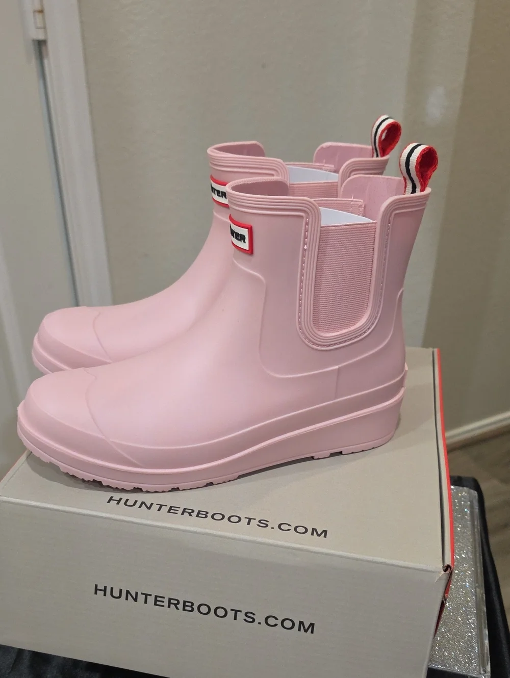 Hunter Tabitha Chelsea Rain Boots- Pink